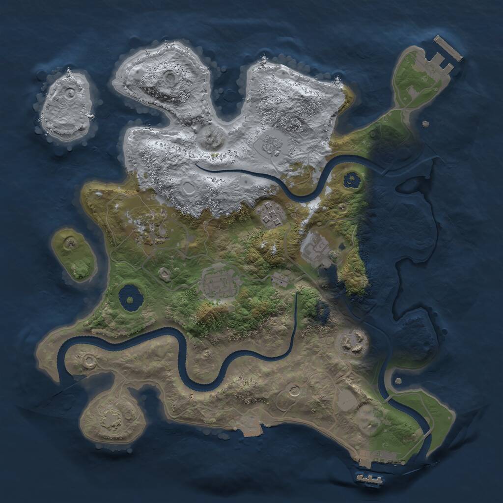 Rust Map: Procedural Map, Size: 3000, Seed: 9879812, 11 Monuments