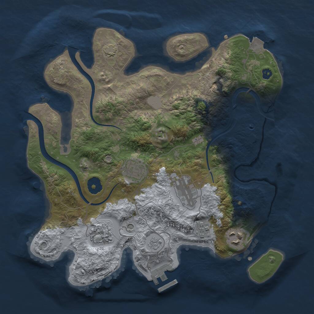 Rust Map: Procedural Map, Size: 3000, Seed: 240625, 10 Monuments
