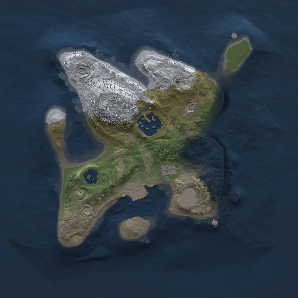Rust Map: Procedural Map, Size: 2000, Seed: 859598473, 3 Monuments