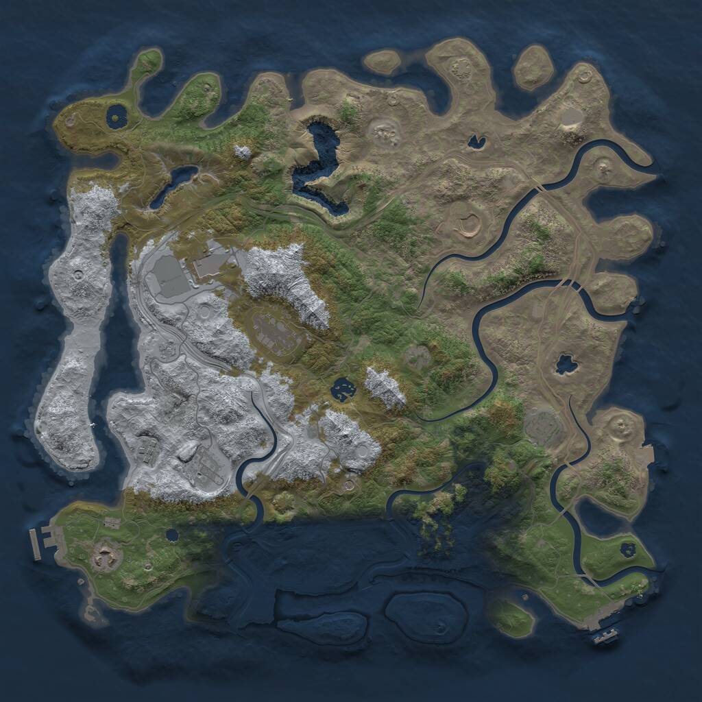 Rust Map: Procedural Map, Size: 4500, Seed: 912352, 14 Monuments
