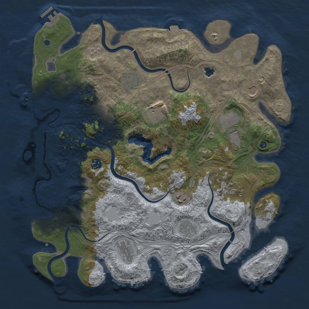 Rust Map: Procedural Map, Size: 4250, Seed: 2019649982, 17 Monuments