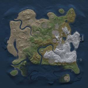 Thumbnail Rust Map: Procedural Map, Size: 3500, Seed: 1672295353, 14 Monuments