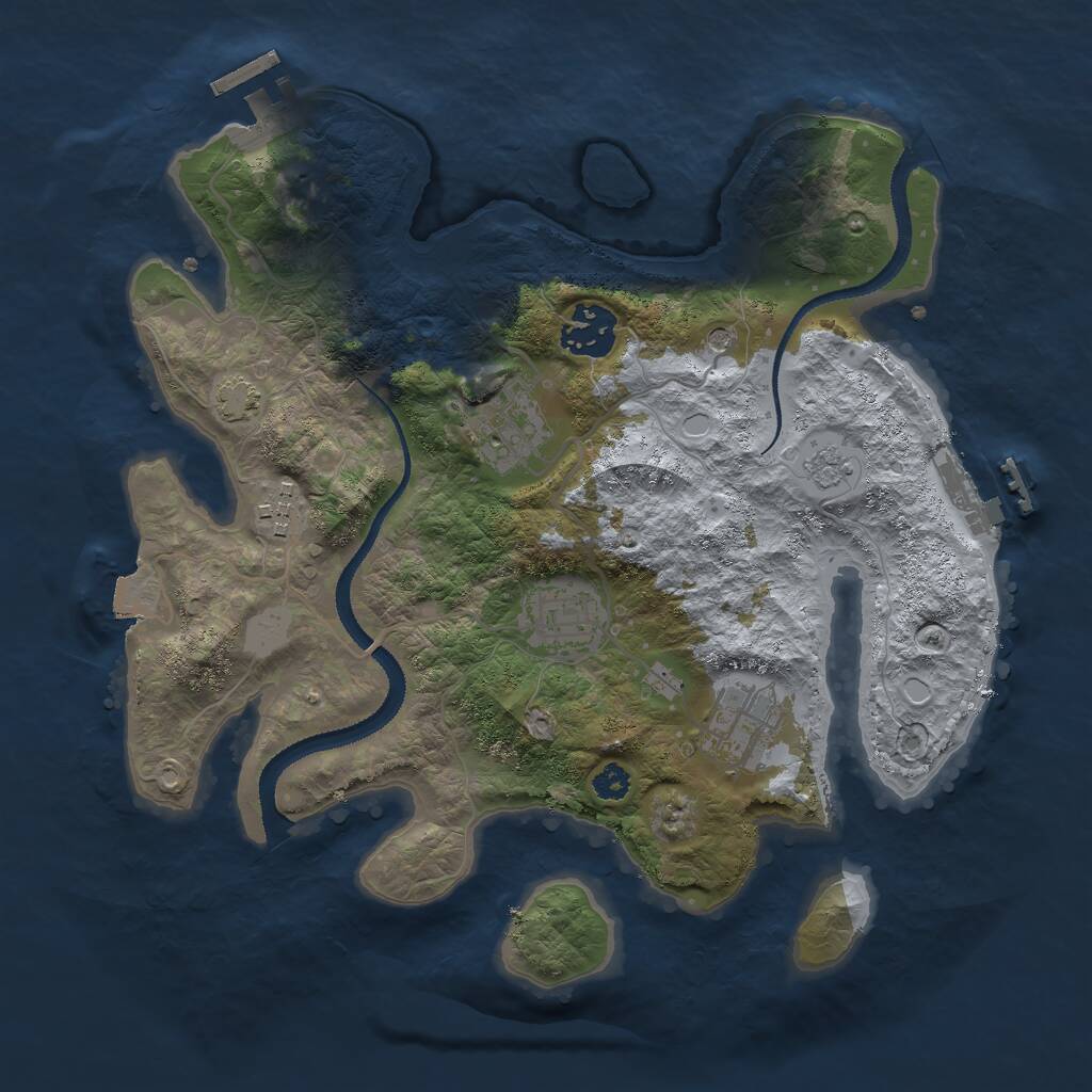 Rust Map: Procedural Map, Size: 3000, Seed: 67223, 11 Monuments