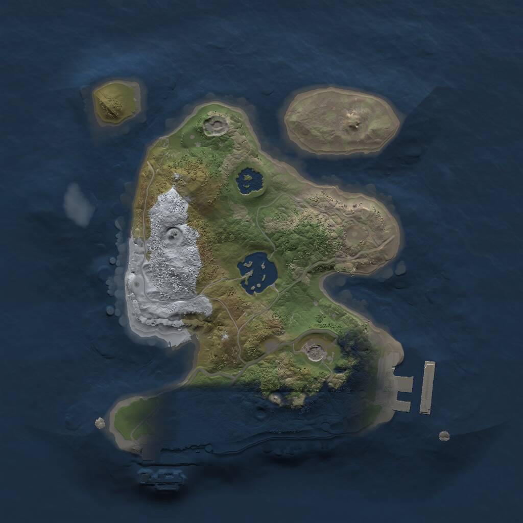 Rust Map: Procedural Map, Size: 2000, Seed: 1166408676, 5 Monuments