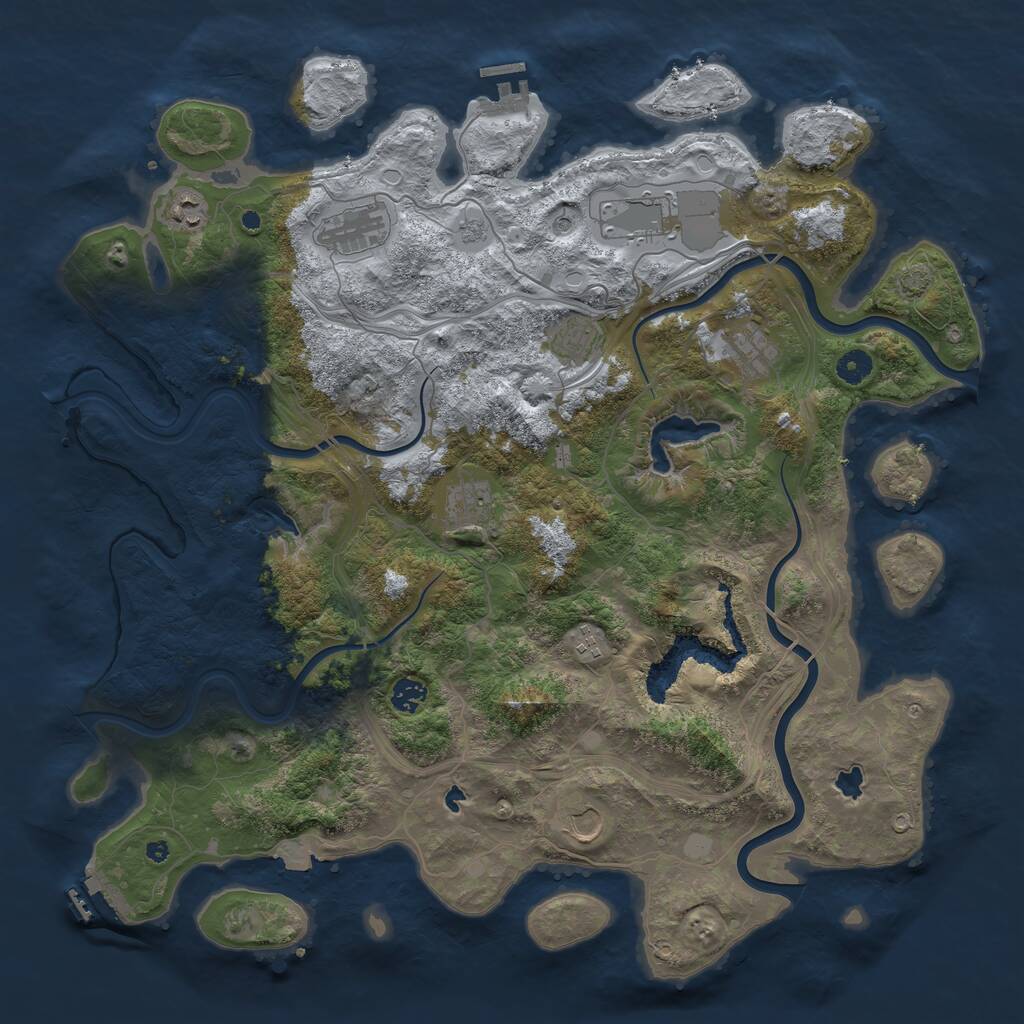 Rust Map: Procedural Map, Size: 4500, Seed: 24269, 15 Monuments