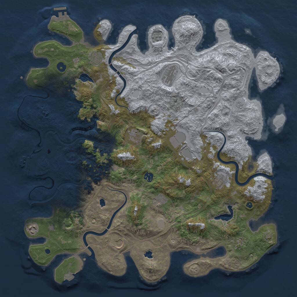 Rust Map: Procedural Map, Size: 4750, Seed: 1659974608, 17 Monuments