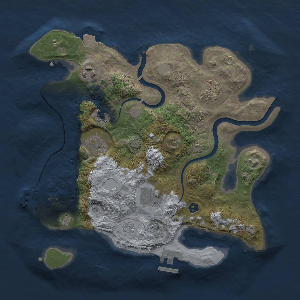 Rust Map: Procedural Map, Size: 3000, Seed: 9282416, 11 Monuments