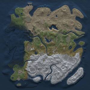 Thumbnail Rust Map: Procedural Map, Size: 4300, Seed: 475765, 17 Monuments