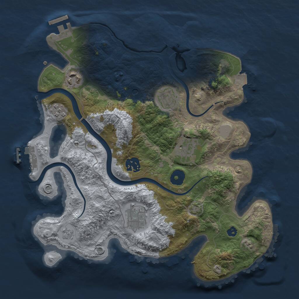 Rust Map: Procedural Map, Size: 3000, Seed: 991011, 12 Monuments