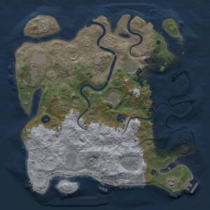 Thumbnail Rust Map: Procedural Map, Size: 3750, Seed: 445091242, 16 Monuments