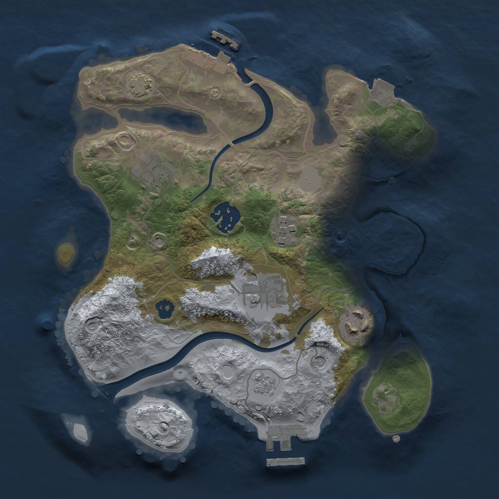 Rust Map: Procedural Map, Size: 2650, Seed: 127493857, 11 Monuments