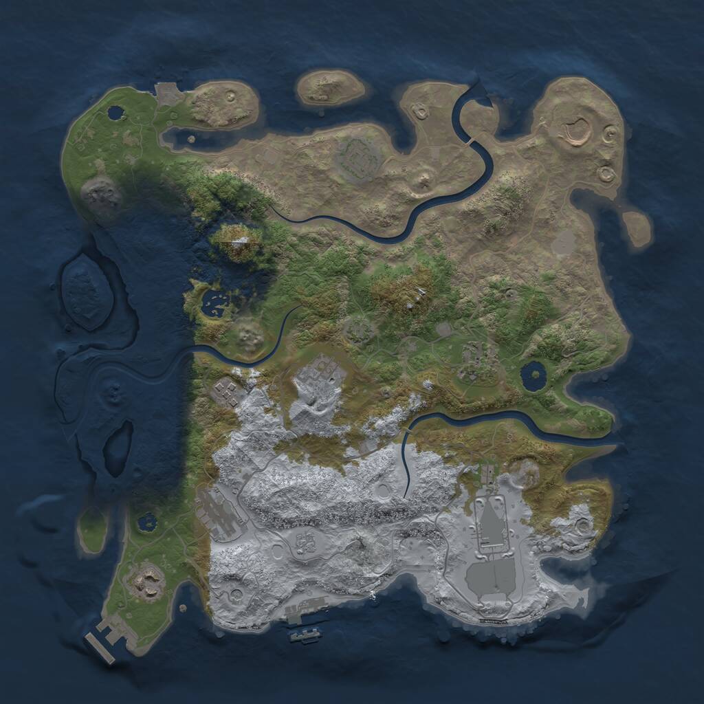 Rust Map: Procedural Map, Size: 3750, Seed: 117279819, 15 Monuments