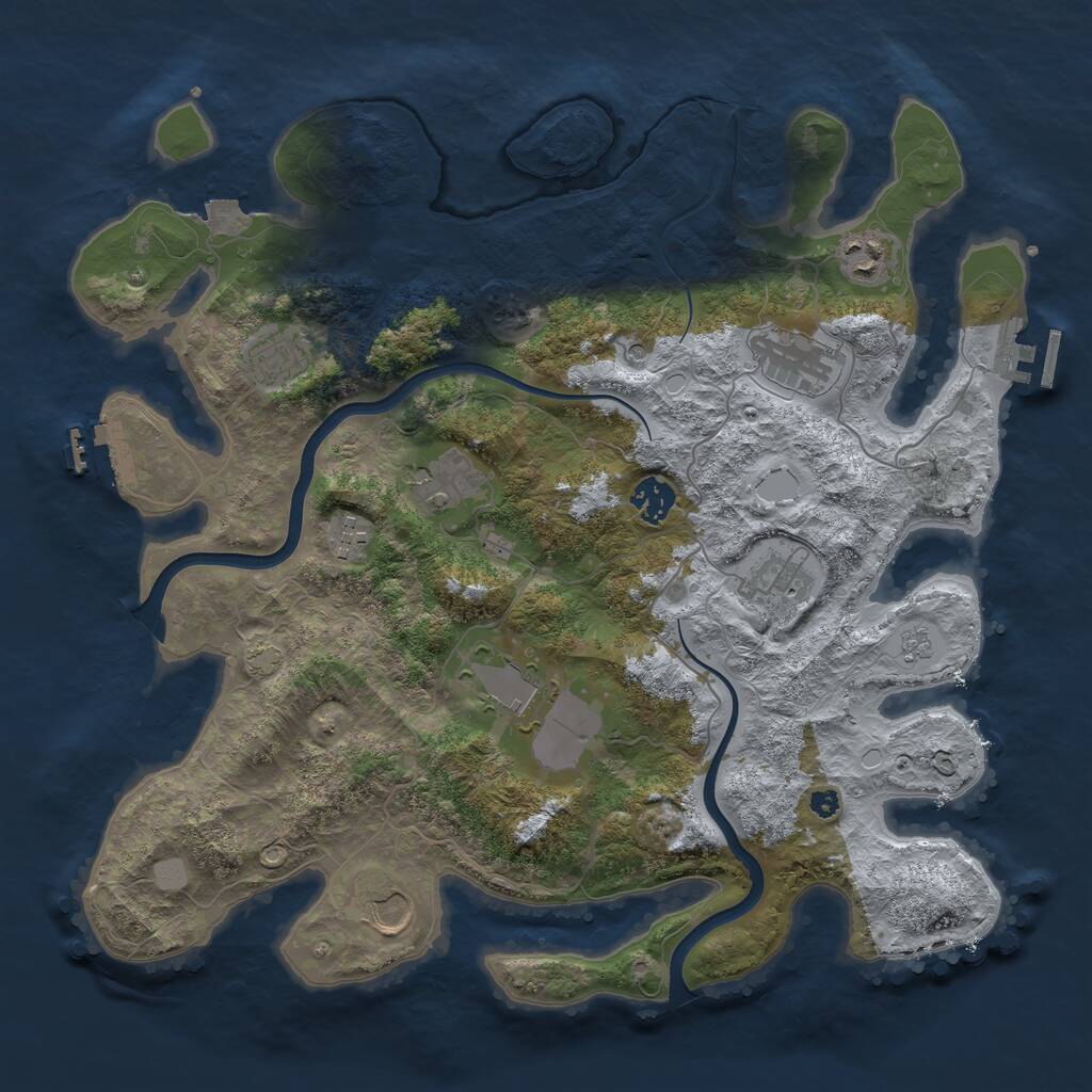 Rust Map: Procedural Map, Size: 3800, Seed: 1518935780, 15 Monuments