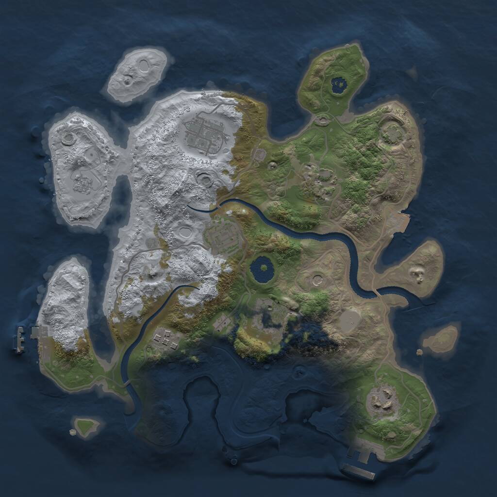 Rust Map: Procedural Map, Size: 3000, Seed: 2345729, 12 Monuments