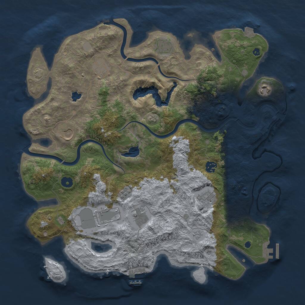 Rust Map: Procedural Map, Size: 4000, Seed: 1469627772, 15 Monuments