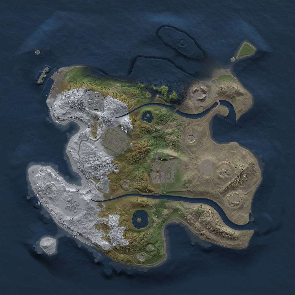 Rust Map: Procedural Map, Size: 2499, Seed: 181616335, 9 Monuments