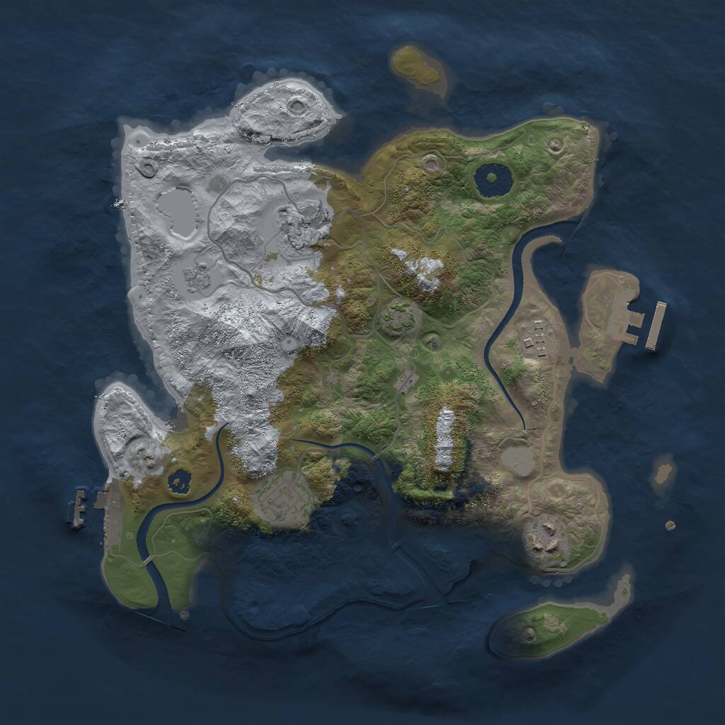 Rust Map: Procedural Map, Size: 3000, Seed: 1561081738, 9 Monuments