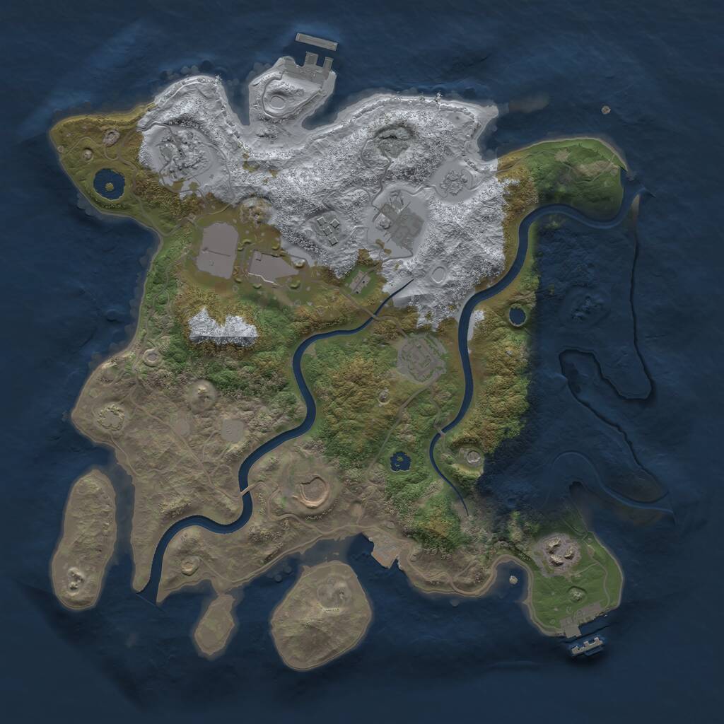 Rust Map: Procedural Map, Size: 3514, Seed: 1290869, 13 Monuments