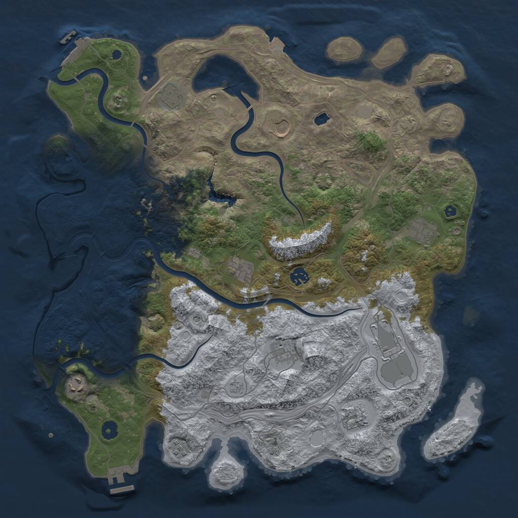 Rust Map: Procedural Map, Size: 4355, Seed: 50000, 16 Monuments