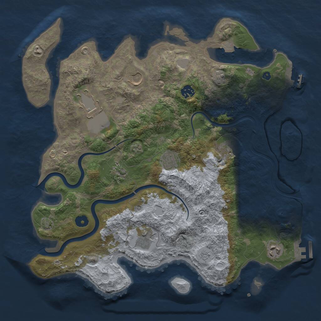 Rust Map: Procedural Map, Size: 3800, Seed: 50420, 15 Monuments