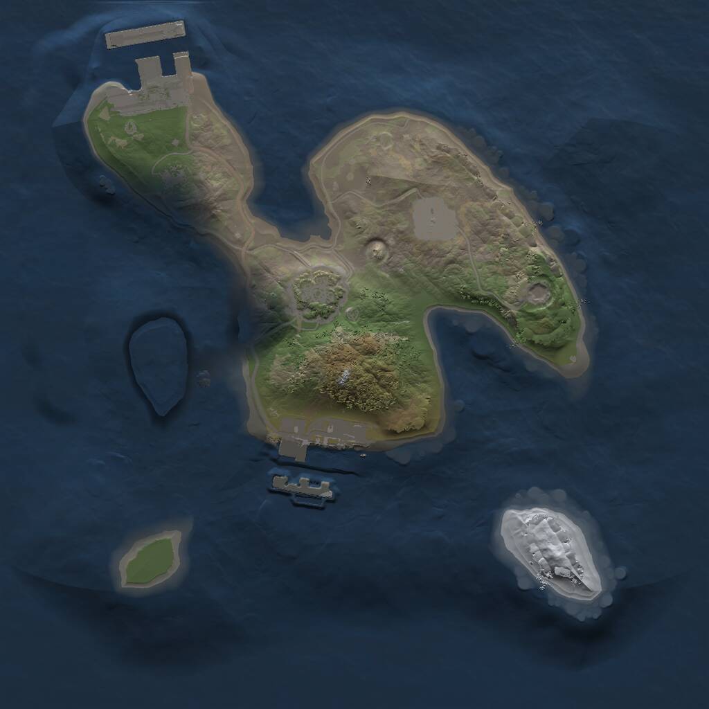 Rust Map: Procedural Map, Size: 1800, Seed: 67890, 4 Monuments
