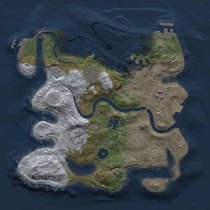 Thumbnail Rust Map: Procedural Map, Size: 3000, Seed: 22410, 13 Monuments