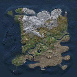 Thumbnail Rust Map: Procedural Map, Size: 3500, Seed: 733255457, 13 Monuments