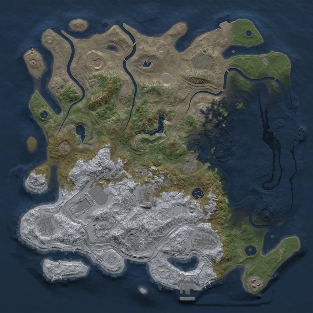 Rust Map: Procedural Map, Size: 4250, Seed: 1815071594, 17 Monuments