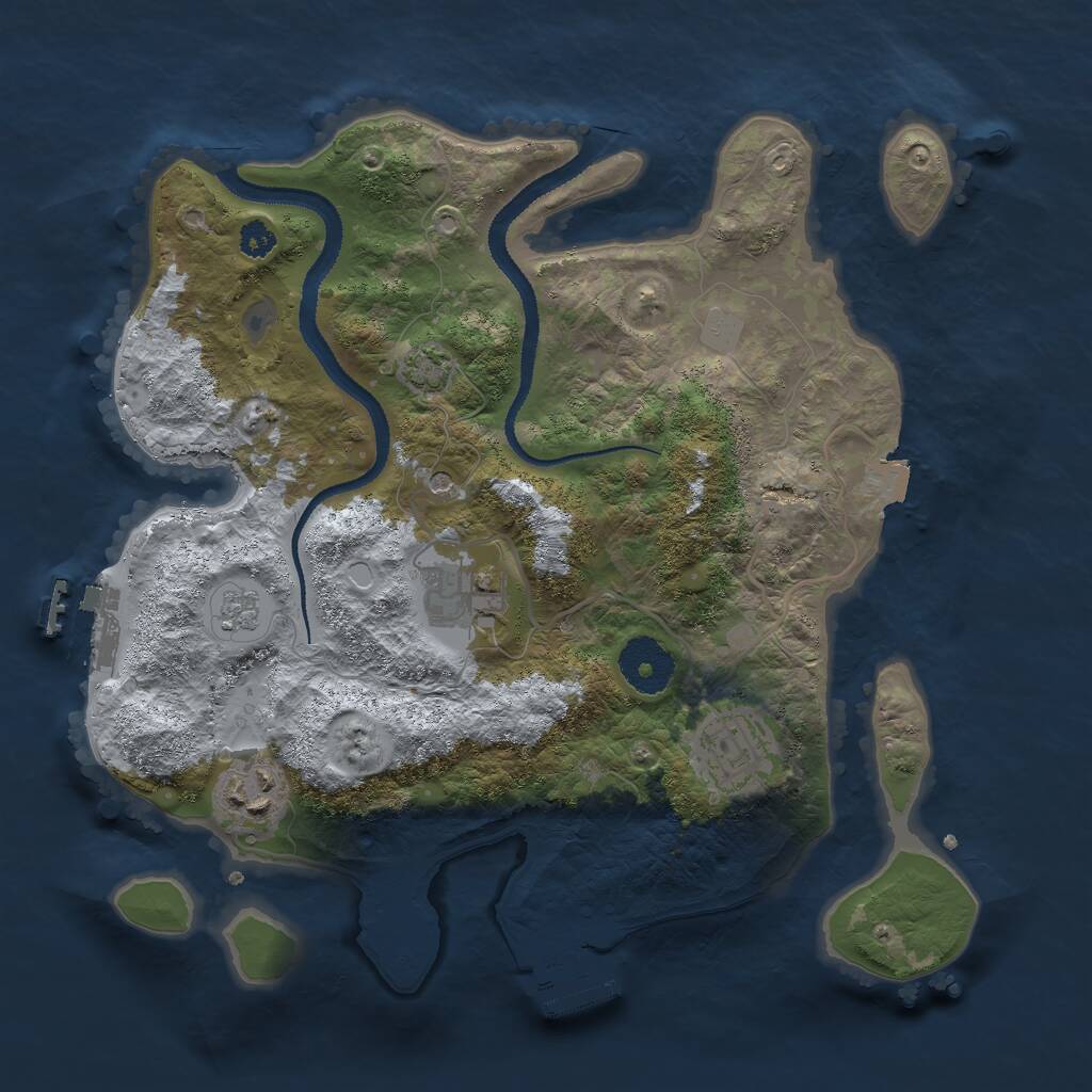 Rust Map: Procedural Map, Size: 3000, Seed: 348724812, 9 Monuments