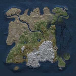 Thumbnail Rust Map: Procedural Map, Size: 3500, Seed: 1437942059, 15 Monuments