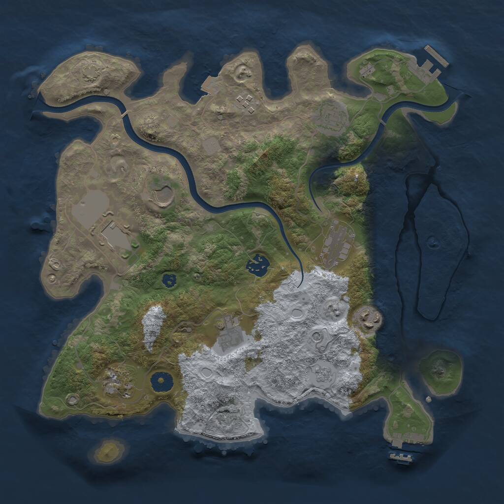 Rust Map: Procedural Map, Size: 3500, Seed: 1437942059, 15 Monuments