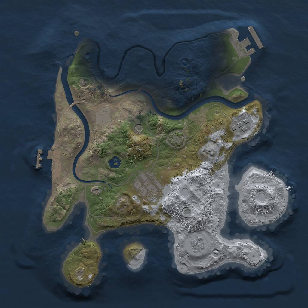 Rust Map: Procedural Map, Size: 2500, Seed: 1583380913, 8 Monuments