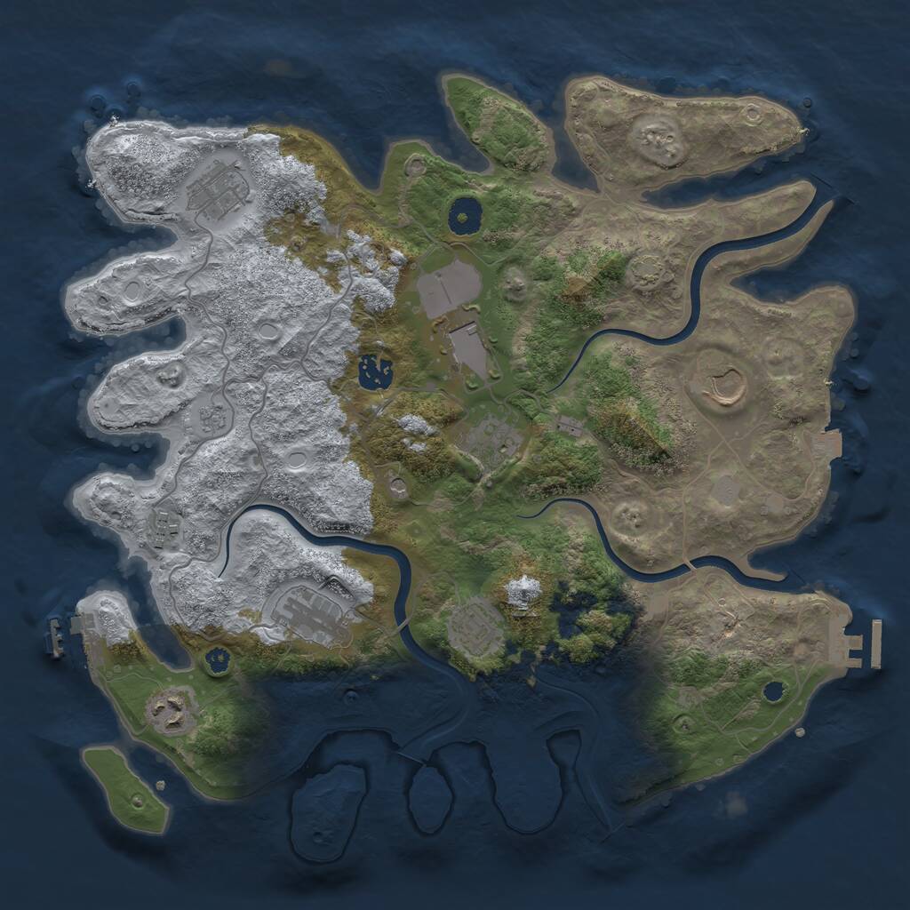 Rust Map: Procedural Map, Size: 3750, Seed: 8942, 15 Monuments