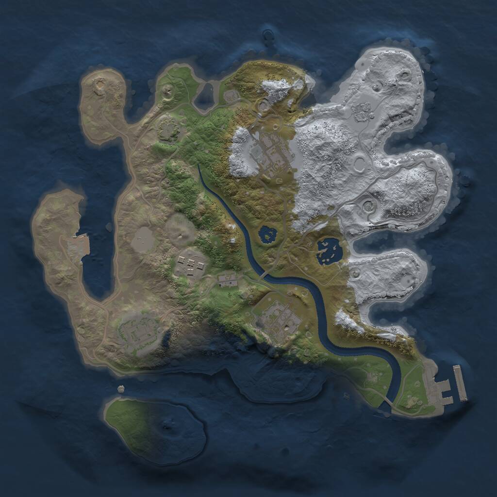 Rust Map: Procedural Map, Size: 2750, Seed: 116438536, 10 Monuments