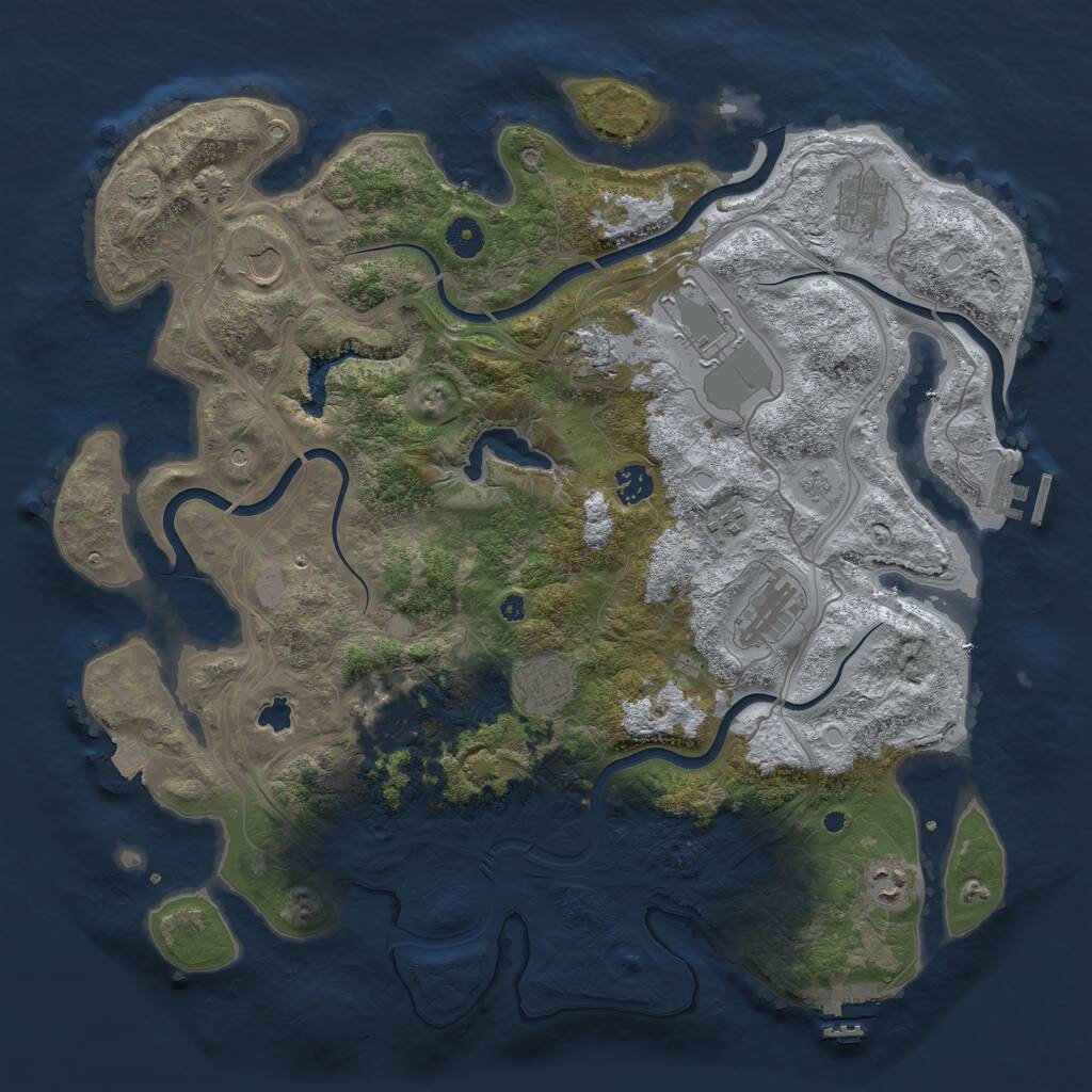 Rust Map: Procedural Map, Size: 4250, Seed: 1975907795, 16 Monuments