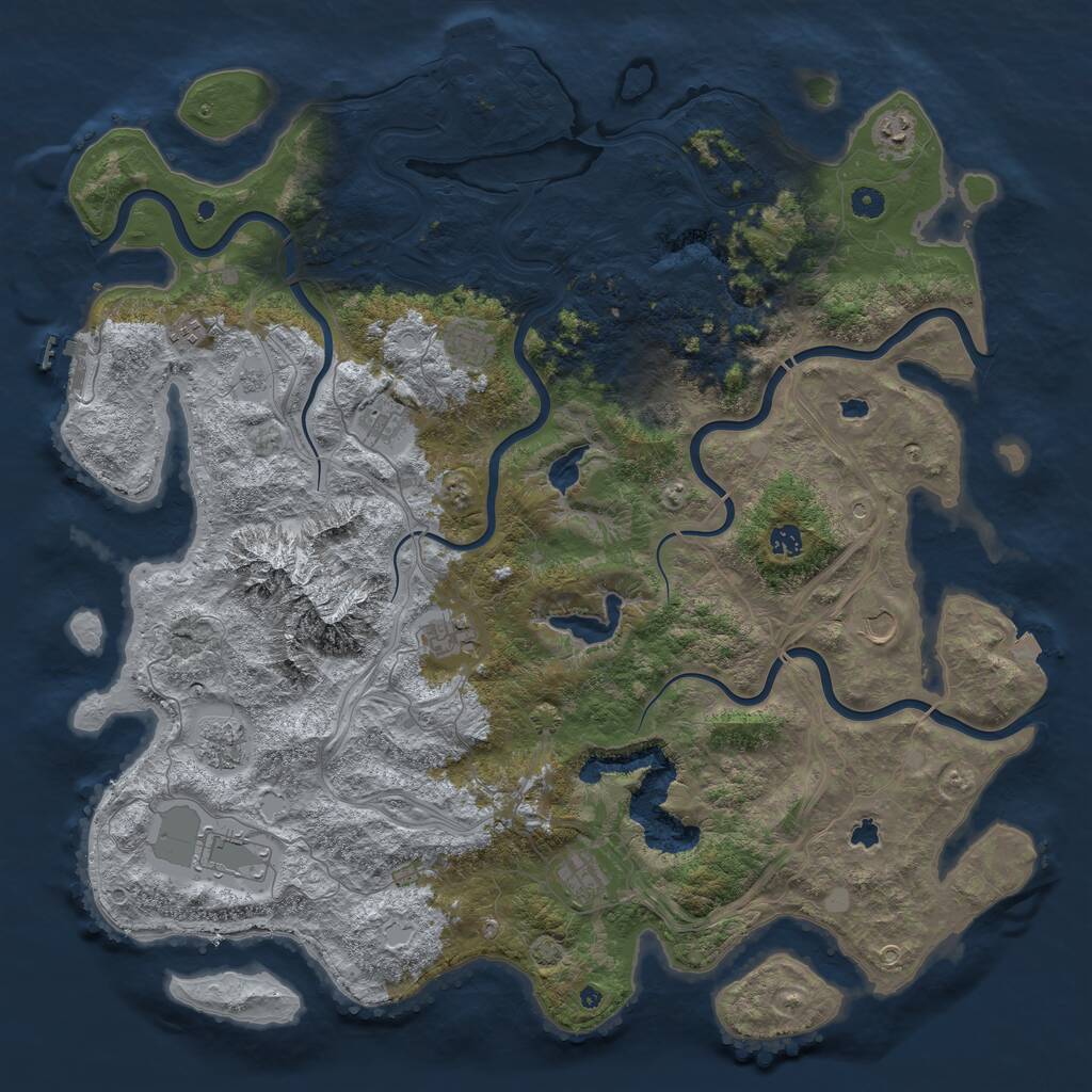 Rust Map: Procedural Map, Size: 5000, Seed: 213123, 16 Monuments