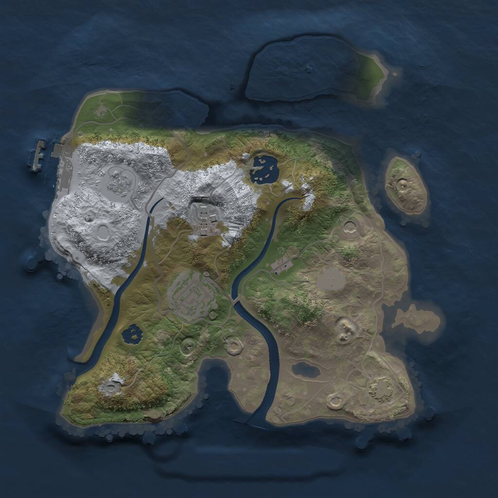 Rust Map: Procedural Map, Size: 2500, Seed: 640735805, 8 Monuments
