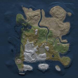 Thumbnail Rust Map: Procedural Map, Size: 3000, Seed: 1035105518, 11 Monuments