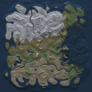 Thumbnail Rust Map: Procedural Map, Size: 5000, Seed: 937258855, 17 Monuments