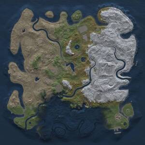Thumbnail Rust Map: Procedural Map, Size: 4500, Seed: 843453424, 17 Monuments