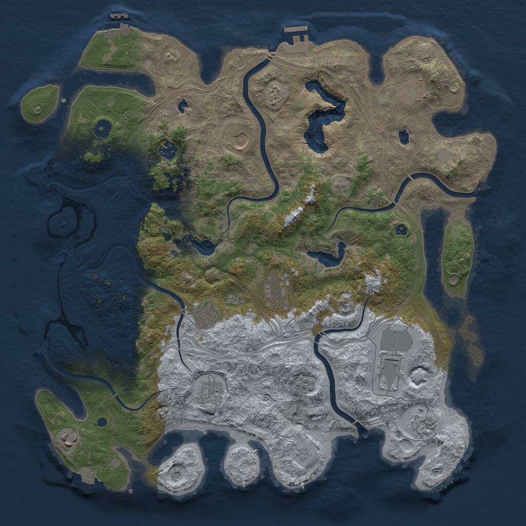Rust Map: Procedural Map, Size: 4500, Seed: 2935529, 16 Monuments