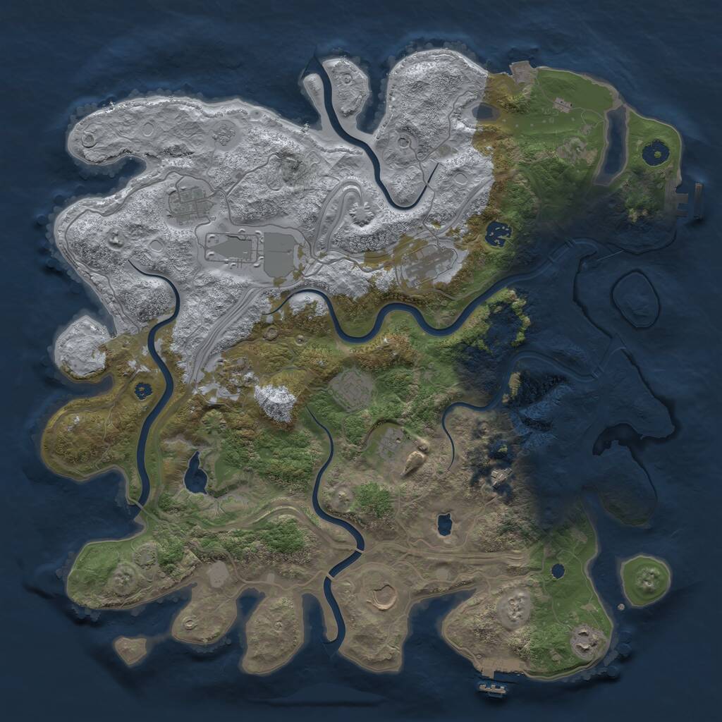 Rust Map: Procedural Map, Size: 4250, Seed: 1031475735, 16 Monuments