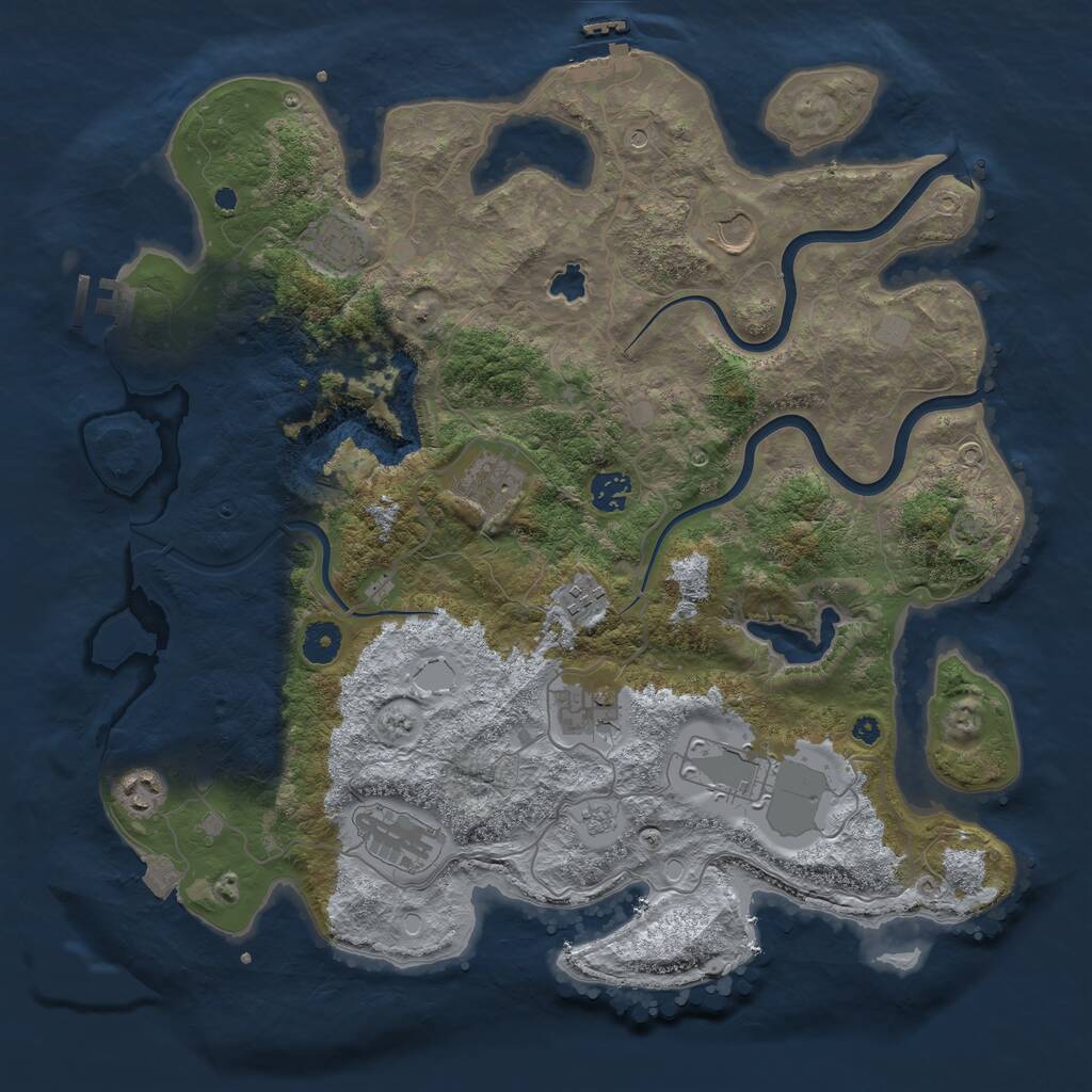Rust Map: Procedural Map, Size: 4000, Seed: 45382716, 15 Monuments