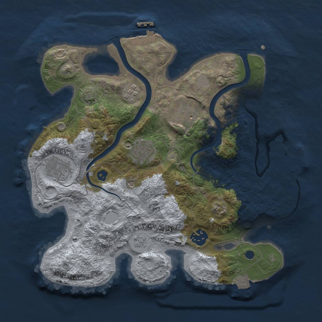 Rust Map: Procedural Map, Size: 3000, Seed: 6256, 11 Monuments