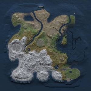 Thumbnail Rust Map: Procedural Map, Size: 3000, Seed: 6256, 11 Monuments