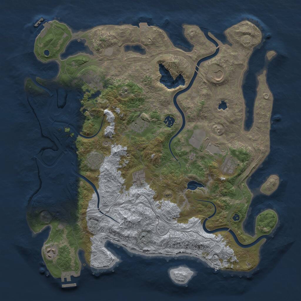 Rust Map: Procedural Map, Size: 4250, Seed: 59081118, 16 Monuments