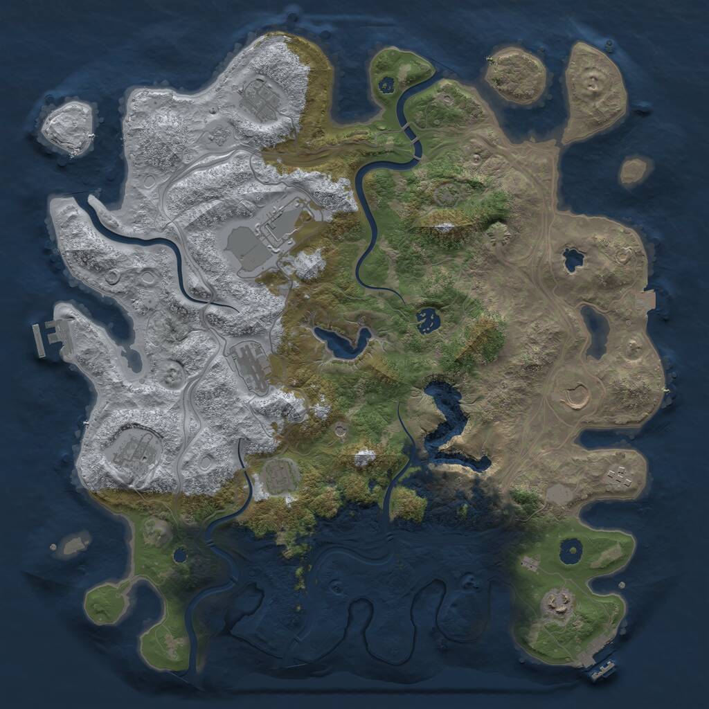 Rust Map: Procedural Map, Size: 4250, Seed: 58108457, 15 Monuments