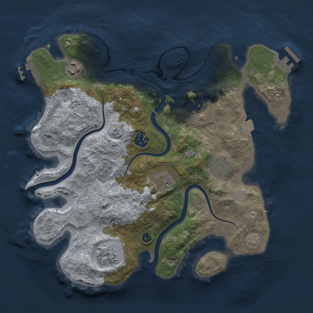 Rust Map: Procedural Map, Size: 3280, Seed: 313438955, 13 Monuments
