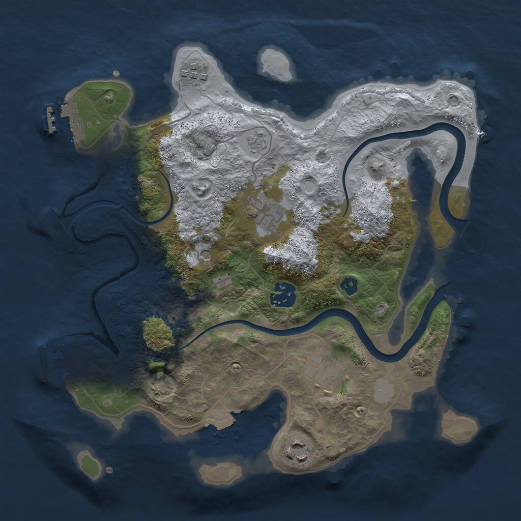 Rust Map: Procedural Map, Size: 3000, Seed: 39651, 11 Monuments