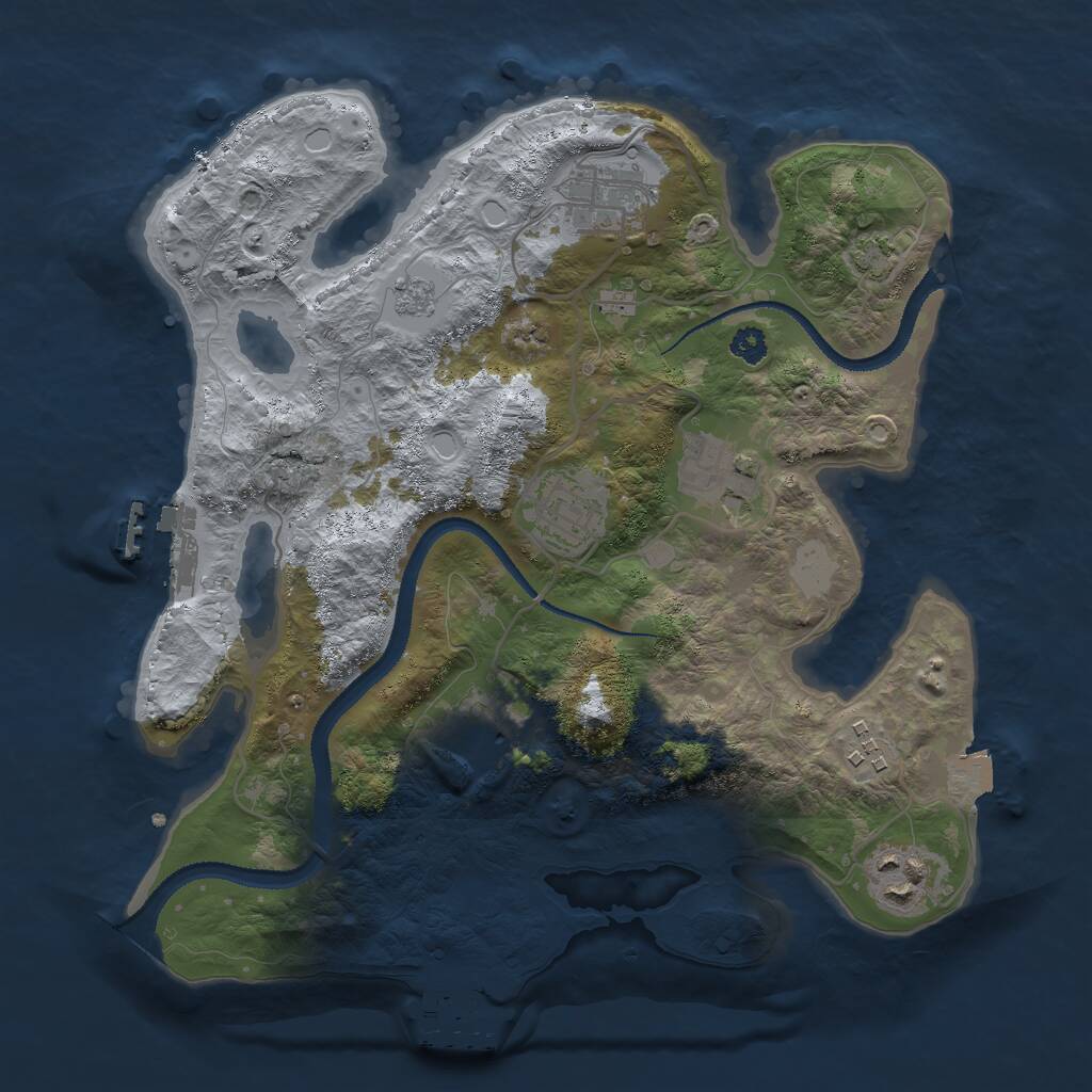 Rust Map: Procedural Map, Size: 3000, Seed: 1741025038, 11 Monuments